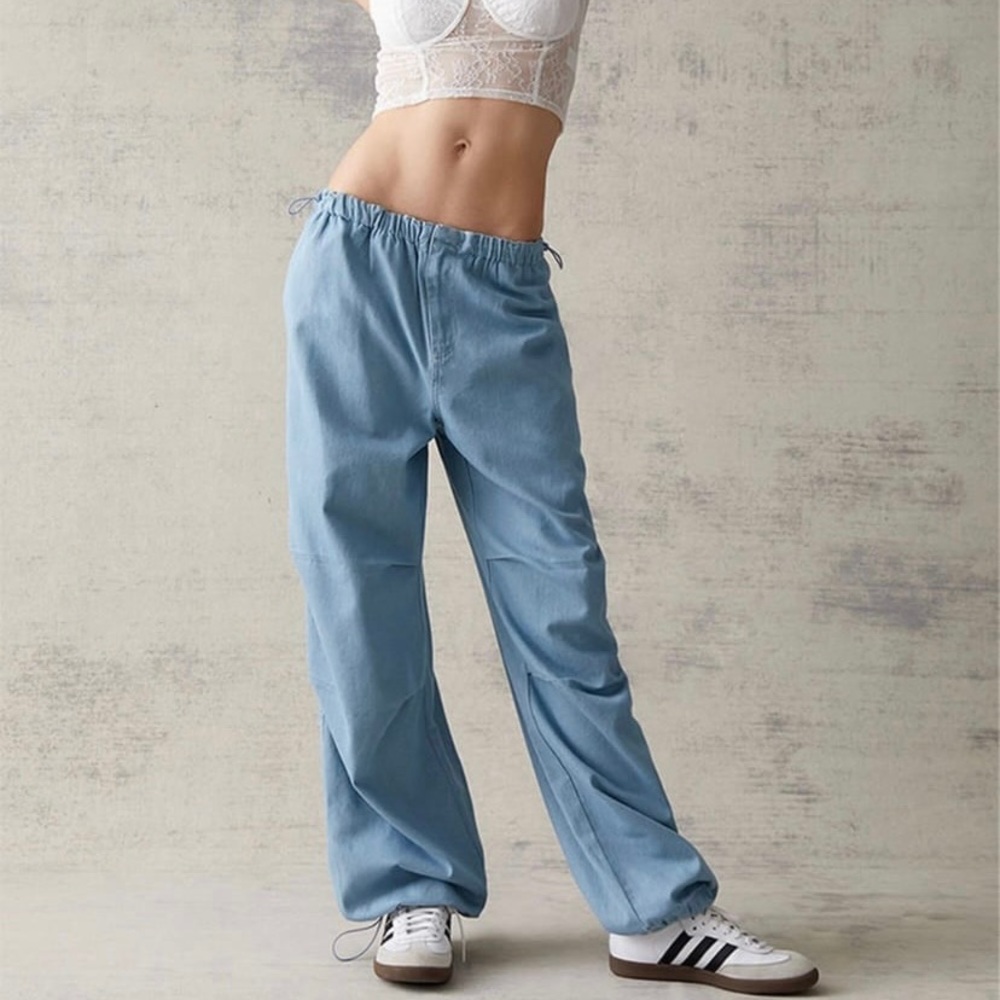 Baggy light blue low rise  jeans
